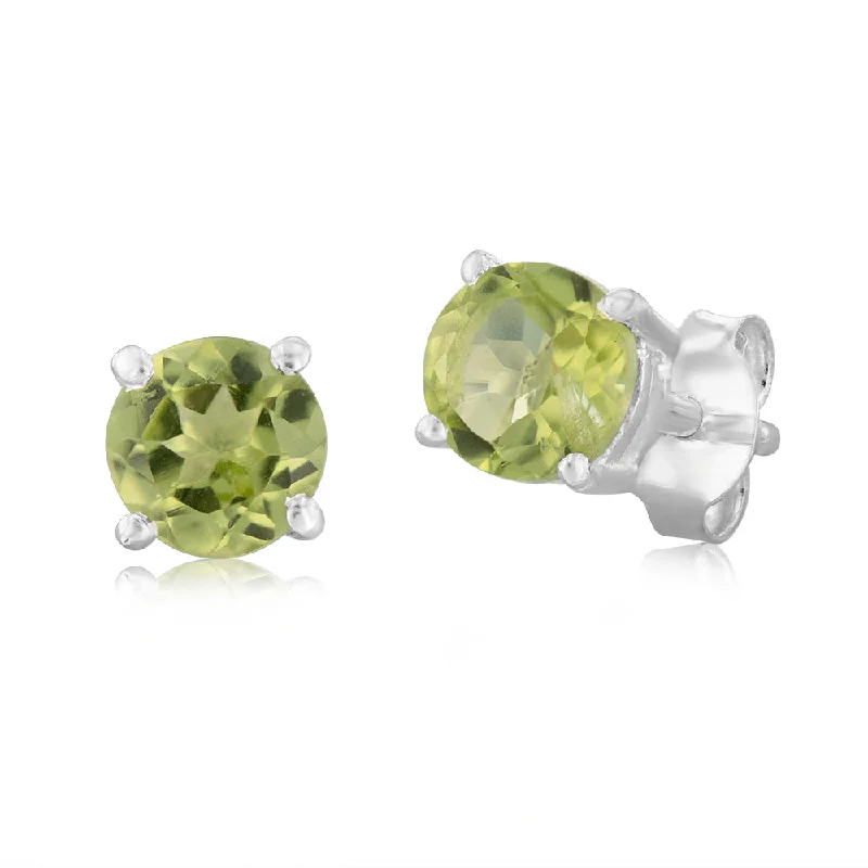 Best Jewelry Sale – Shop Exclusive Designs Now Sterling Silver Natural Peridot 5mm Stud Earrings