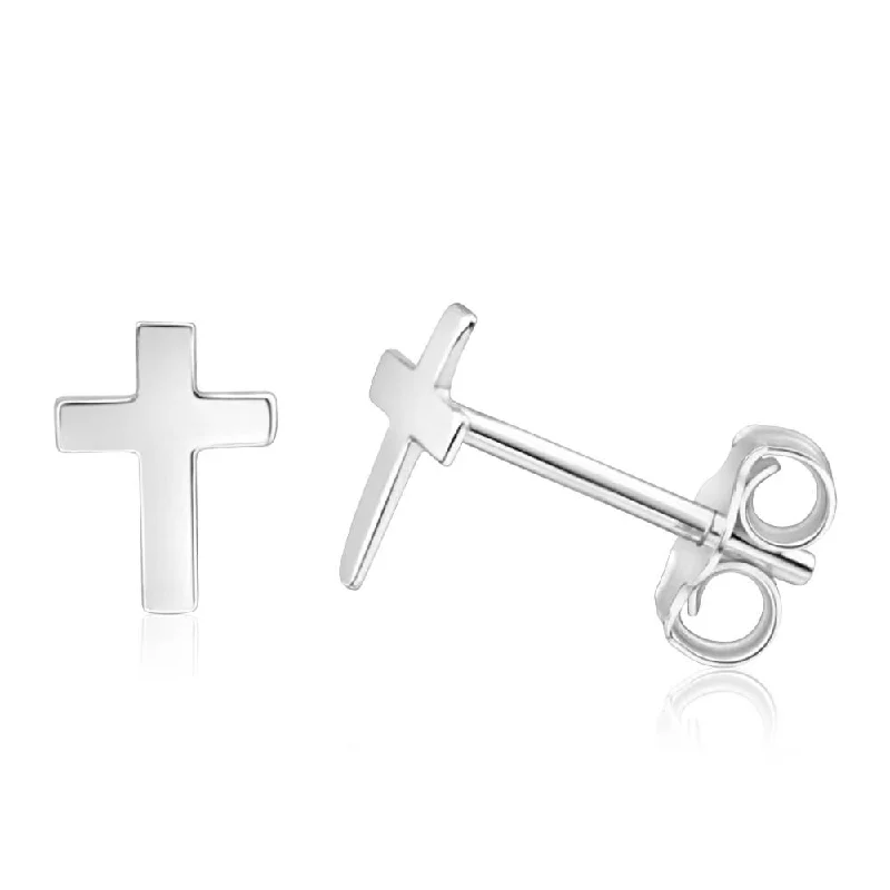 Elegant Jewelry Pieces At Unbelievable Prices Sterling Silver Small Cross Stud Earrings