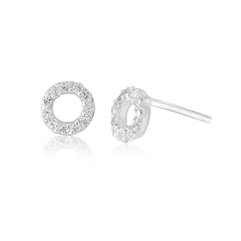 Personalized Jewelry Sale – Unique Pieces At Great Prices Sterling Silver Zirconia Open Round Stud Earrings