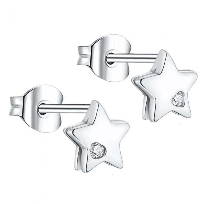 Don't Miss These Dazzling Jewelry Discounts Sterling Silver Zirconia Star Stud Earrings