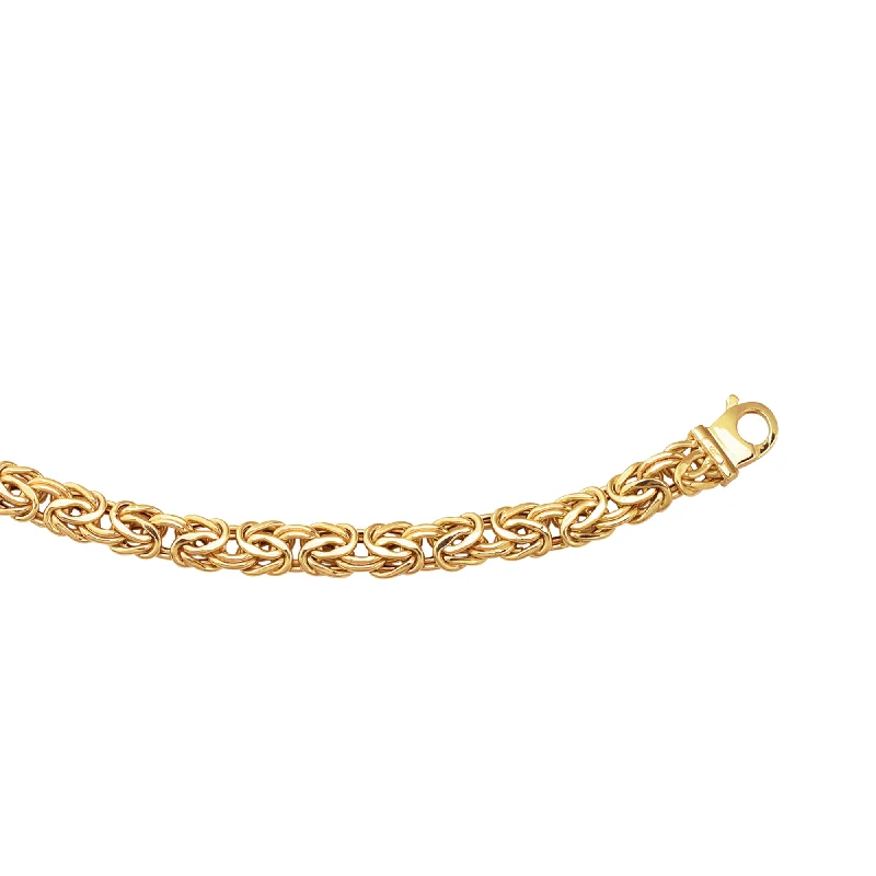 14K Gold 9mm Byzantine Bracelet