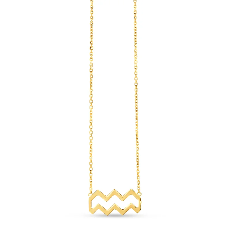 14K Gold Aquarius Necklace