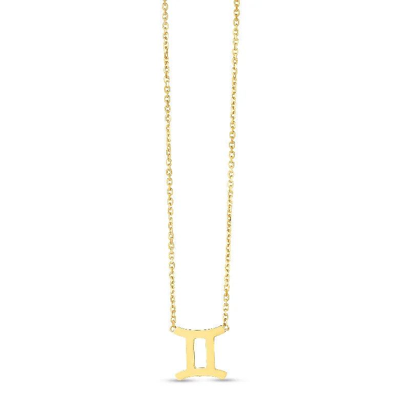 14K Gold Gemini Necklace