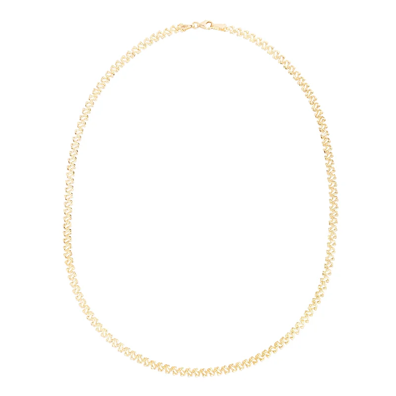 14K Gold Textured Fancy Chain