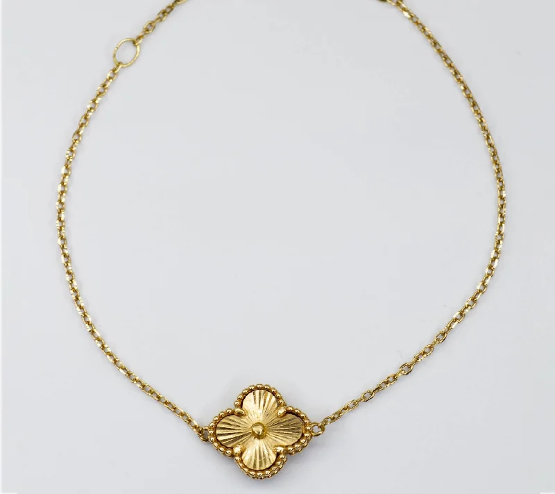 18k Yellow Gold Flower Bracelet | 7" |