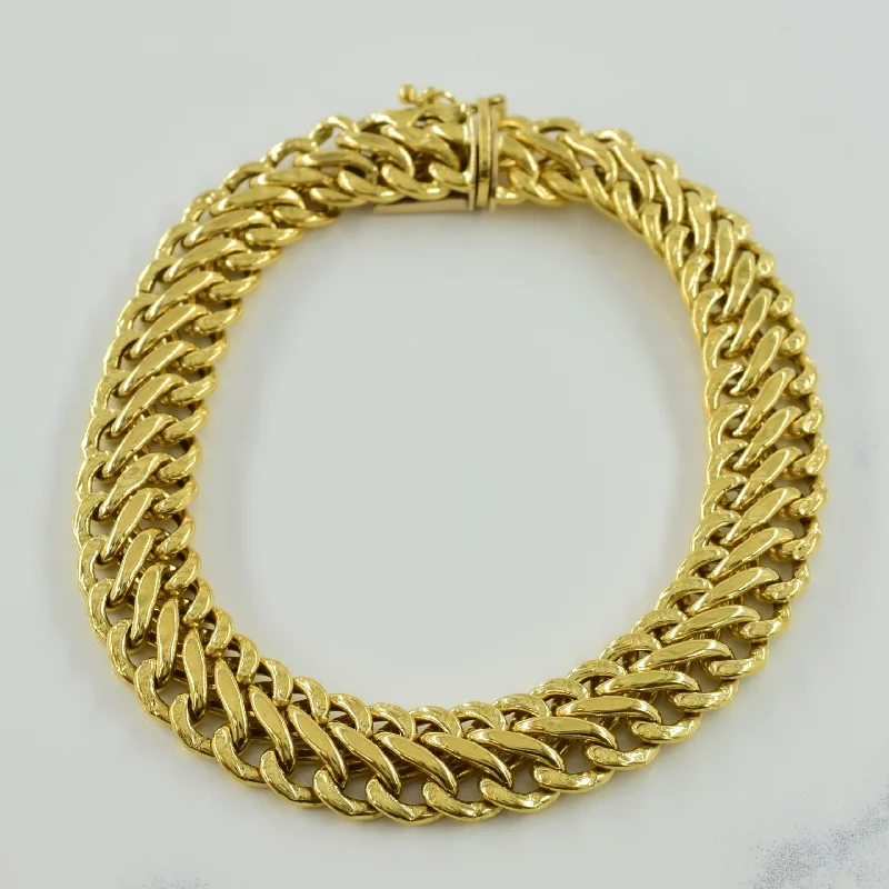 18k Yellow Gold Parallel Link Bracelet | 7.5" |