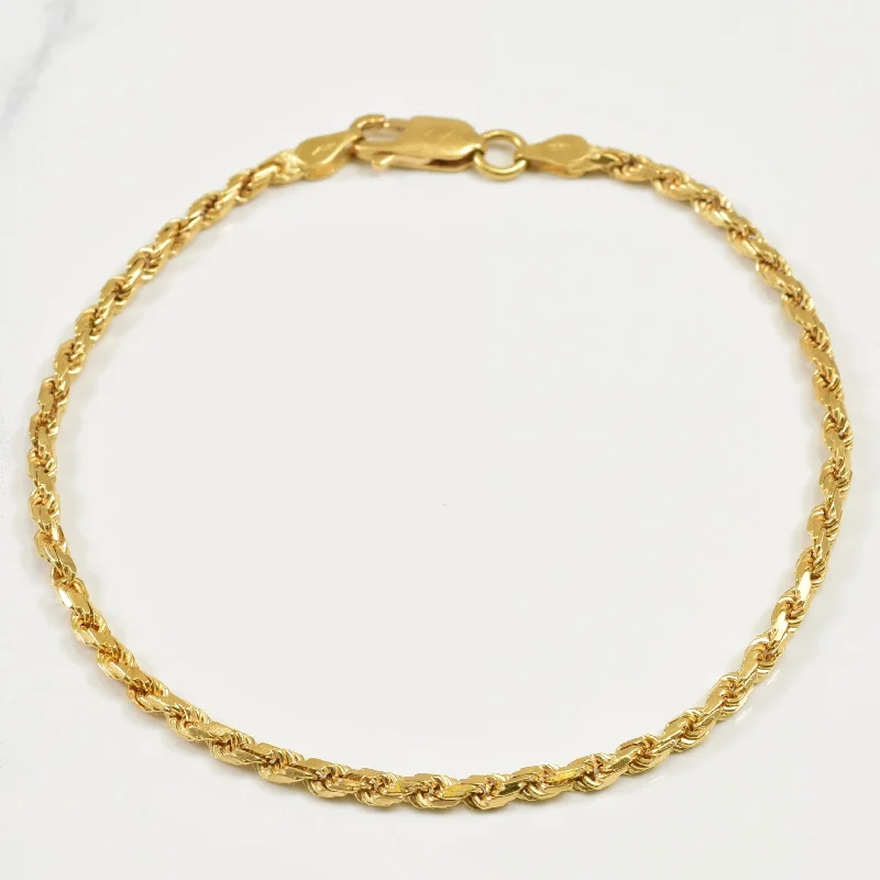 18k Yellow Gold Rope Bracelet | 7.50" |