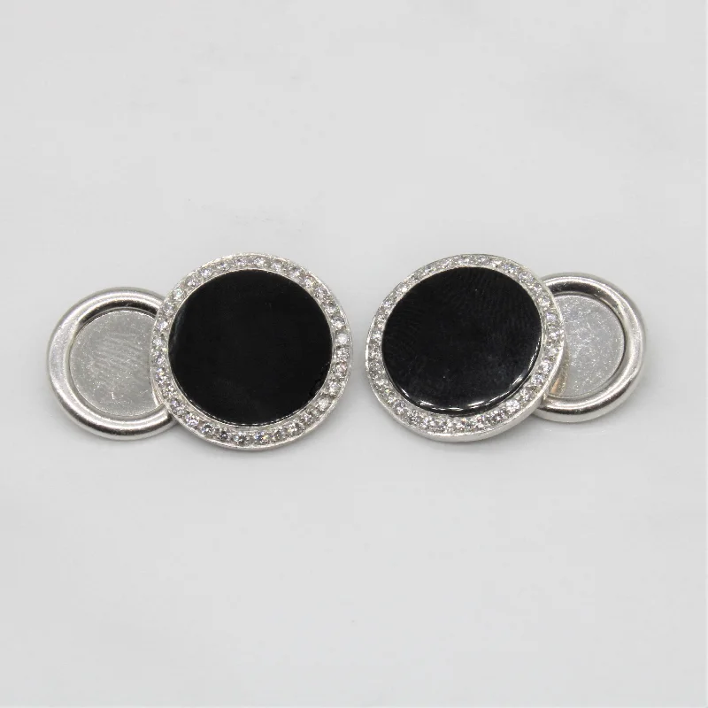 Black Onyx & Diamond Cufflinks | 0.50ctw |