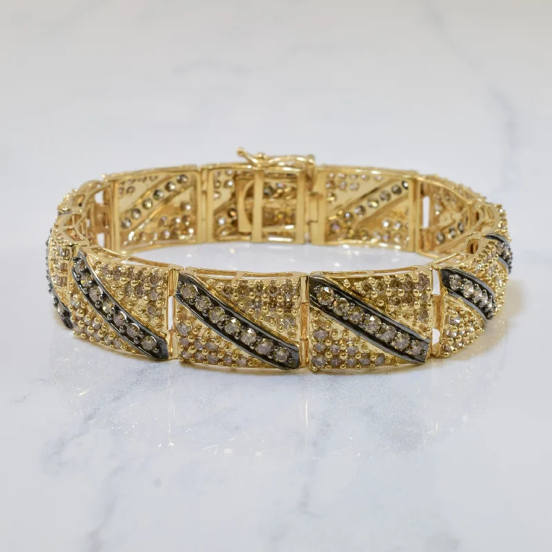 Champagne Diamond Link Bracelet | 6.65ctw | 7" |