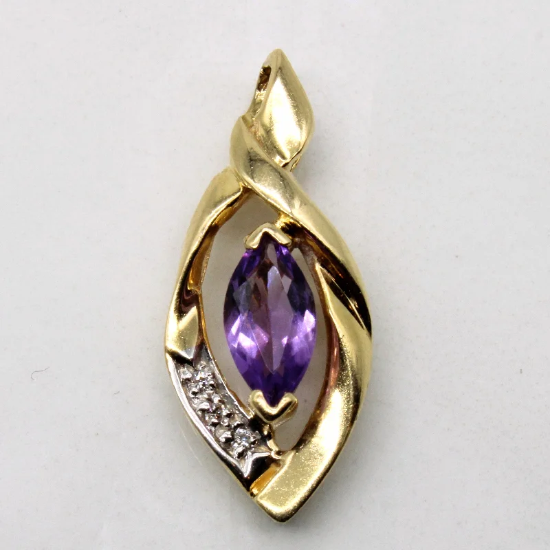 Shop Dazzling Jewelry At The Best Prices Amethyst & Diamond Pendant | 0.42ct, 0.02ctw |