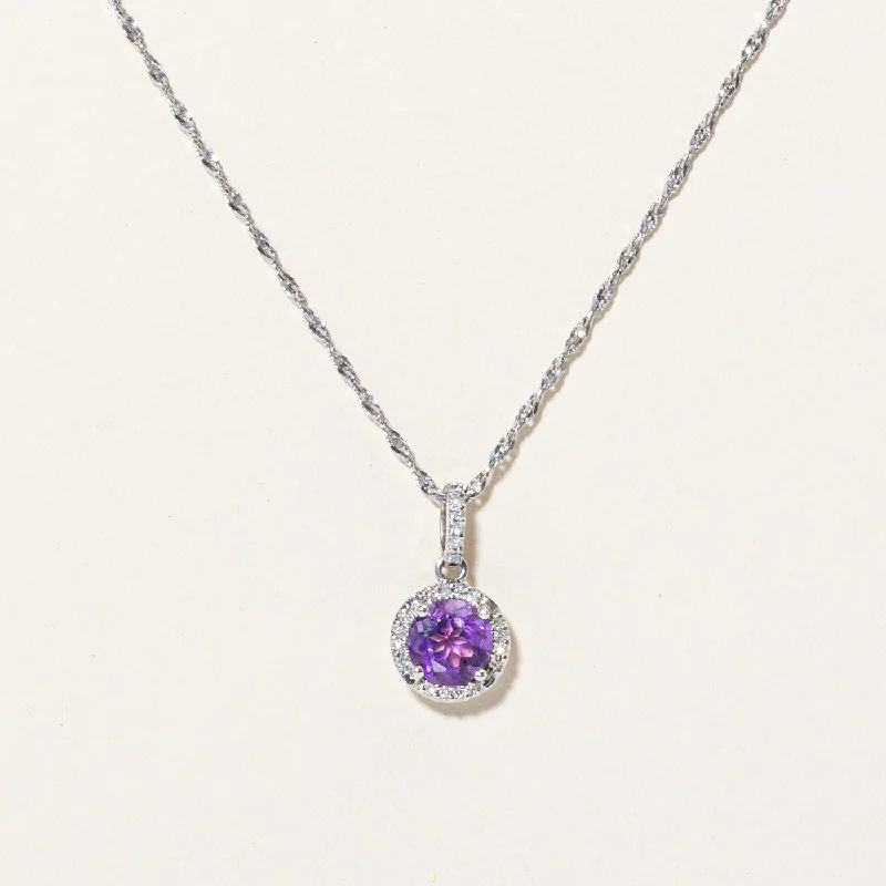 Seasonal Jewelry Clearance – Best Styles At The Lowest Prices Amethyst & Diamond Pendant & Necklace | 0.60ct, 0.11ctw | 18" |