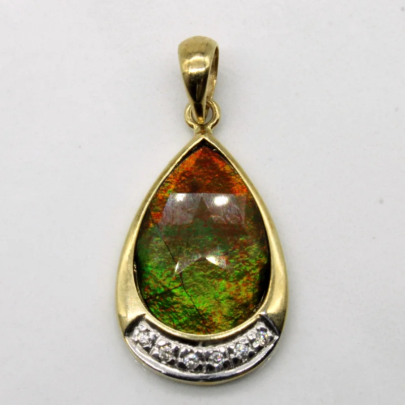 Jewelry Clearance Event – Stock Up Before It's Over Ammolite & Diamond Pendant | 2.00ct, 0.03ctw |