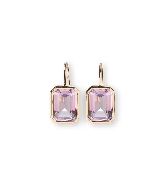 14k Gold Aria Earrings in Pink Amethyst