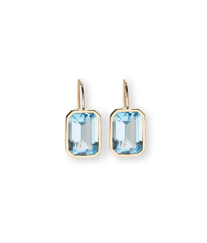 14k Gold Aria Earrings in Sky Blue Topaz