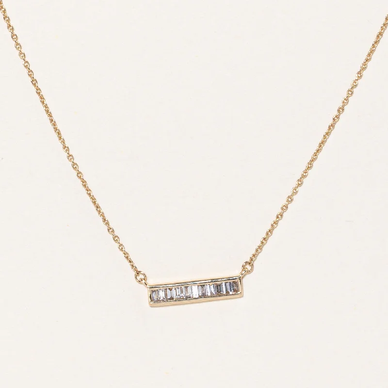 '100 Ways' Baguette Cut Diamond Pendant Necklace | 0.25ctw | 18" |