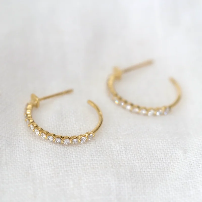 Classic Prong Diamond Hoops