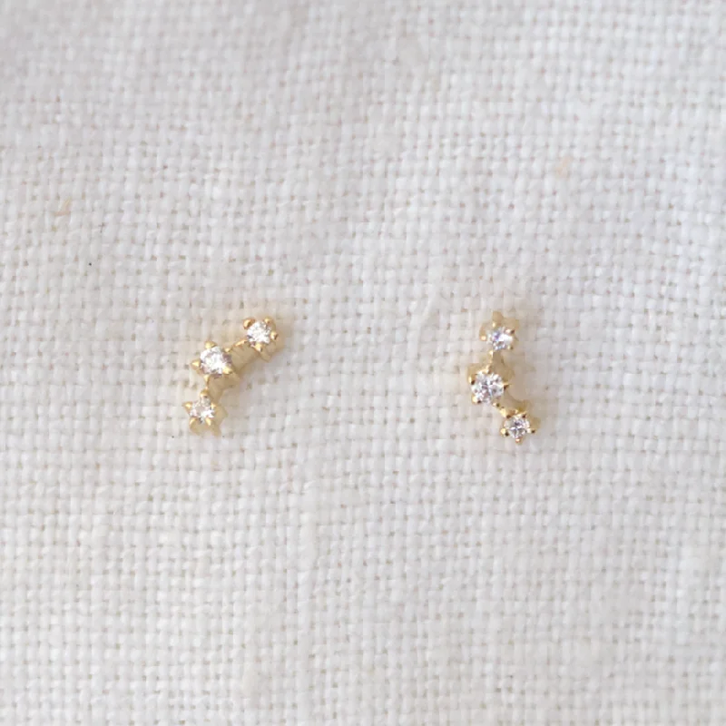 Trio Arc Diamond Studs - Pair