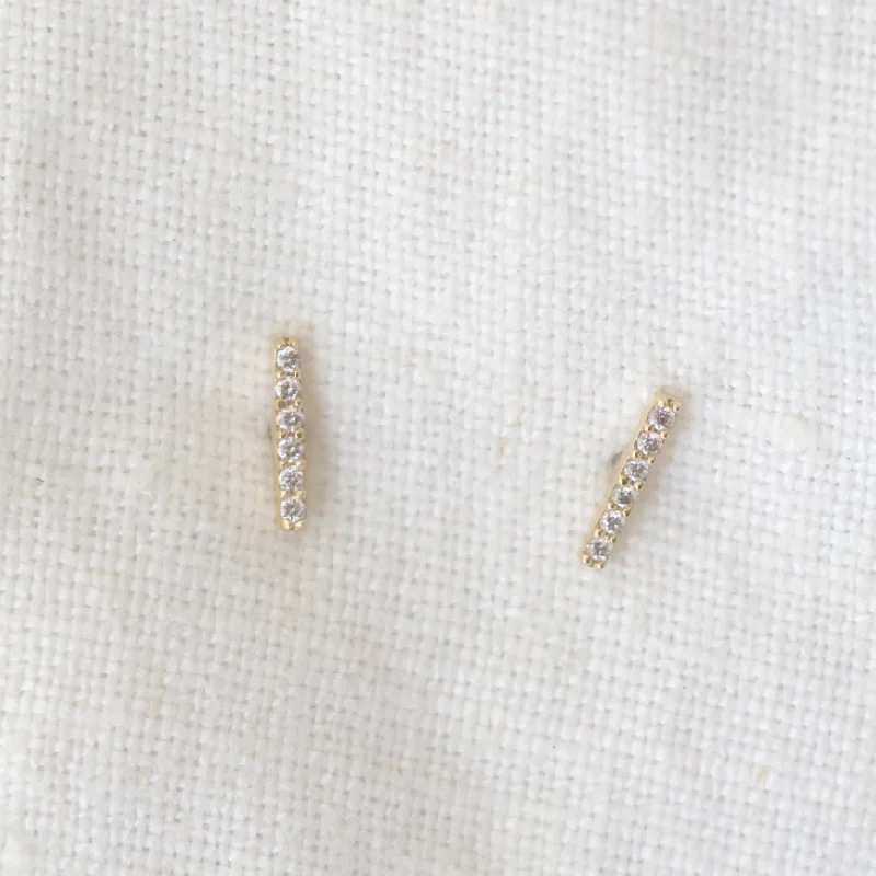 Flatback Diamond Bar Stud Singles