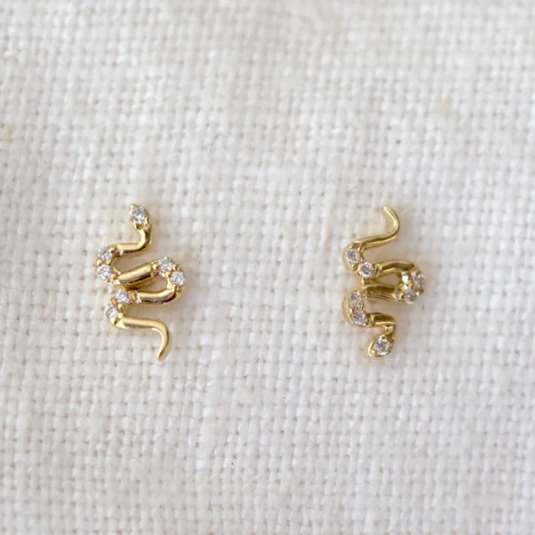 Mini Diamond Snake Studs