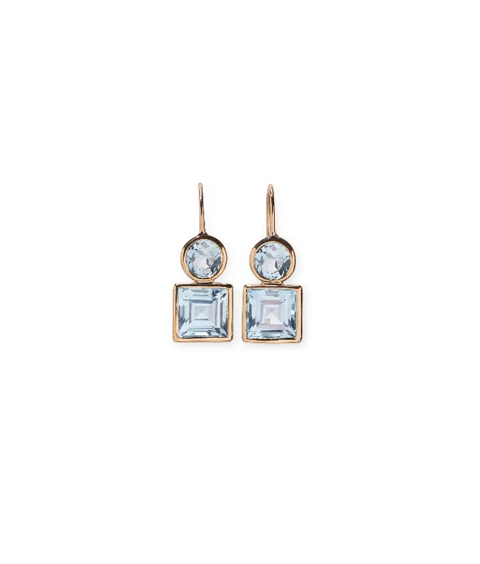 14k Gold Pastille Earrings in Sky Blue Topaz