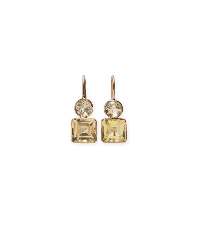 14k Gold Pastille Earrings in Lemon Quartz