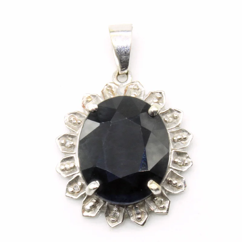 Delicate Crystal Jewelry For Sophisticated Charm Sapphire & Diamond Pendant | 4.42ct, 0.02ctw |