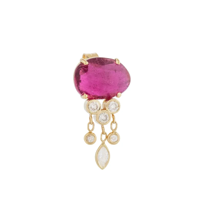 Jellyfish Tourmaline and Diamonds Earrings - Pair