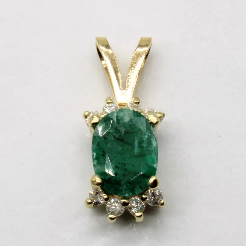 Zambian Emerald & Diamond Pendant | 1.02ct, 0.12ctw |